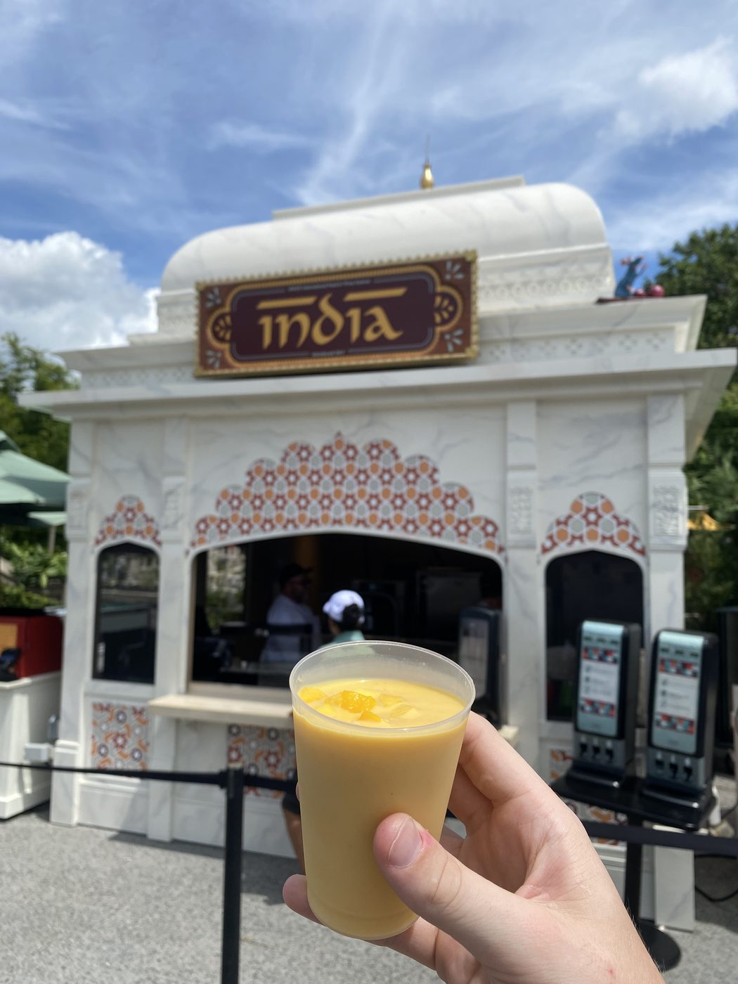 Mango lassi at the India marketplace