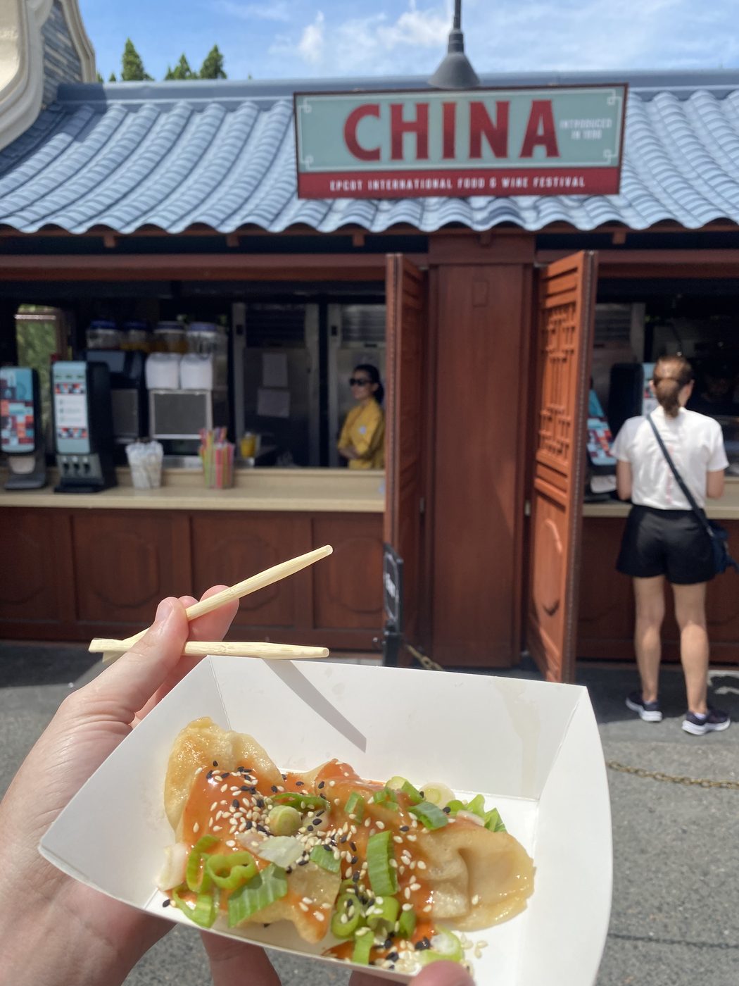A dumpling at the China marketplace
