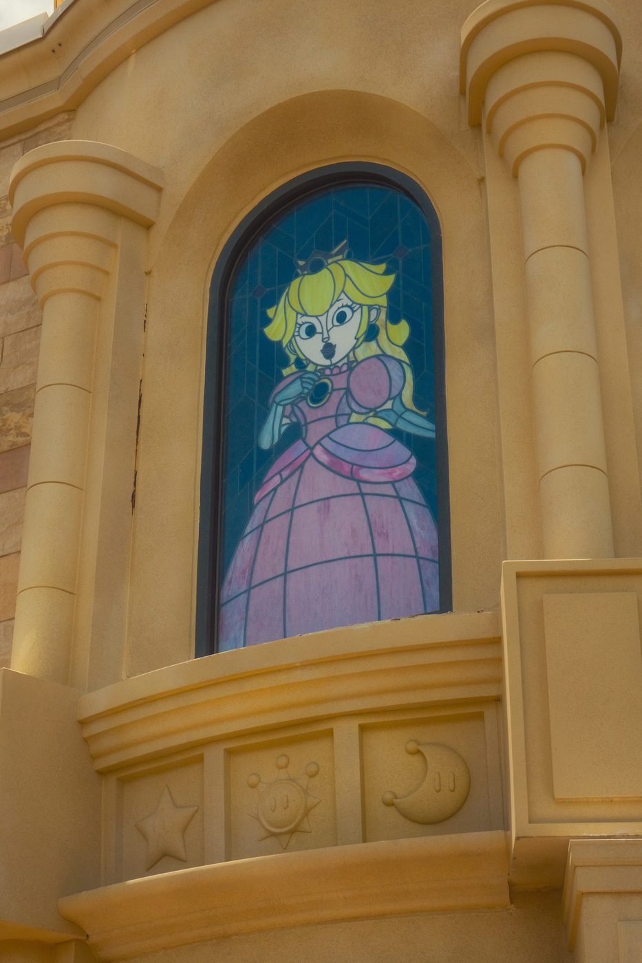 Princess Peach, rendered in stained glass
