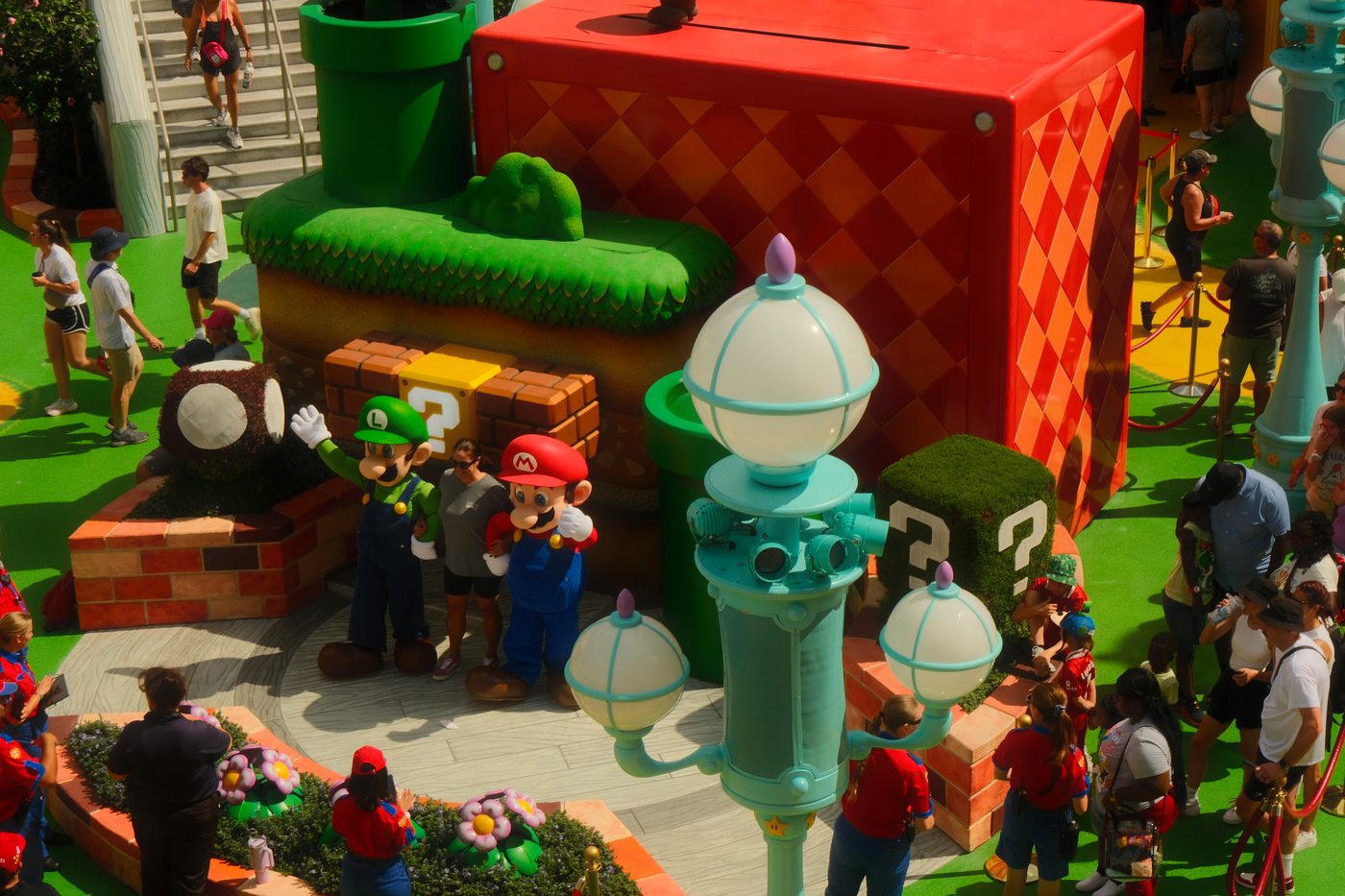 Mario and friends in Super Nintendo World