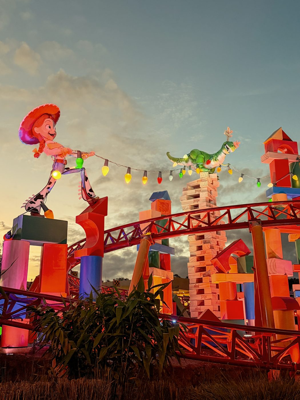 Toy Story Land lights up at dusk