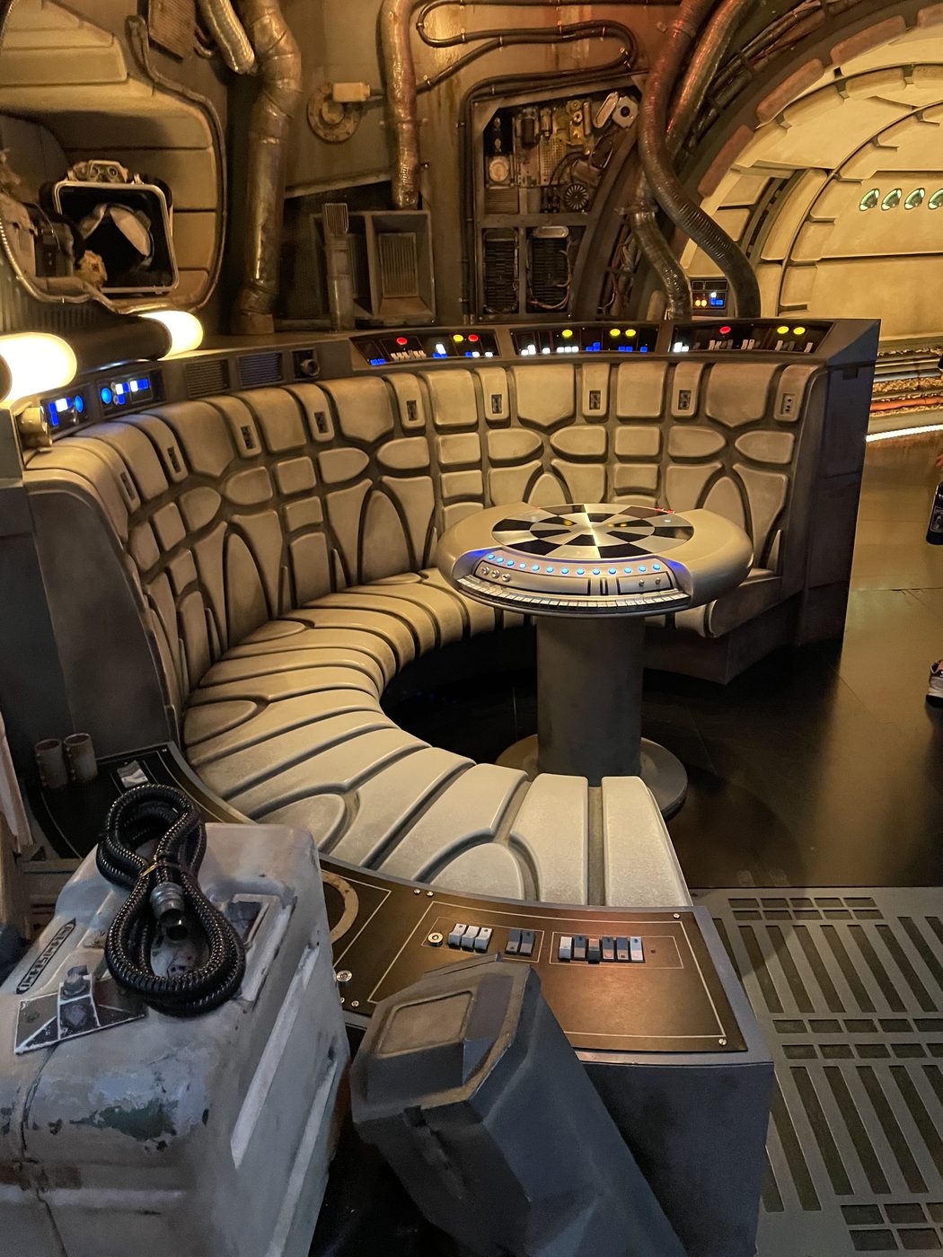 The cockpit of the Millennium Falcon