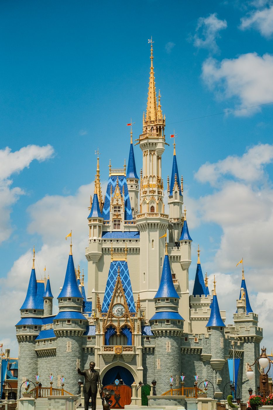 Cinderella Castle & the Partners statue