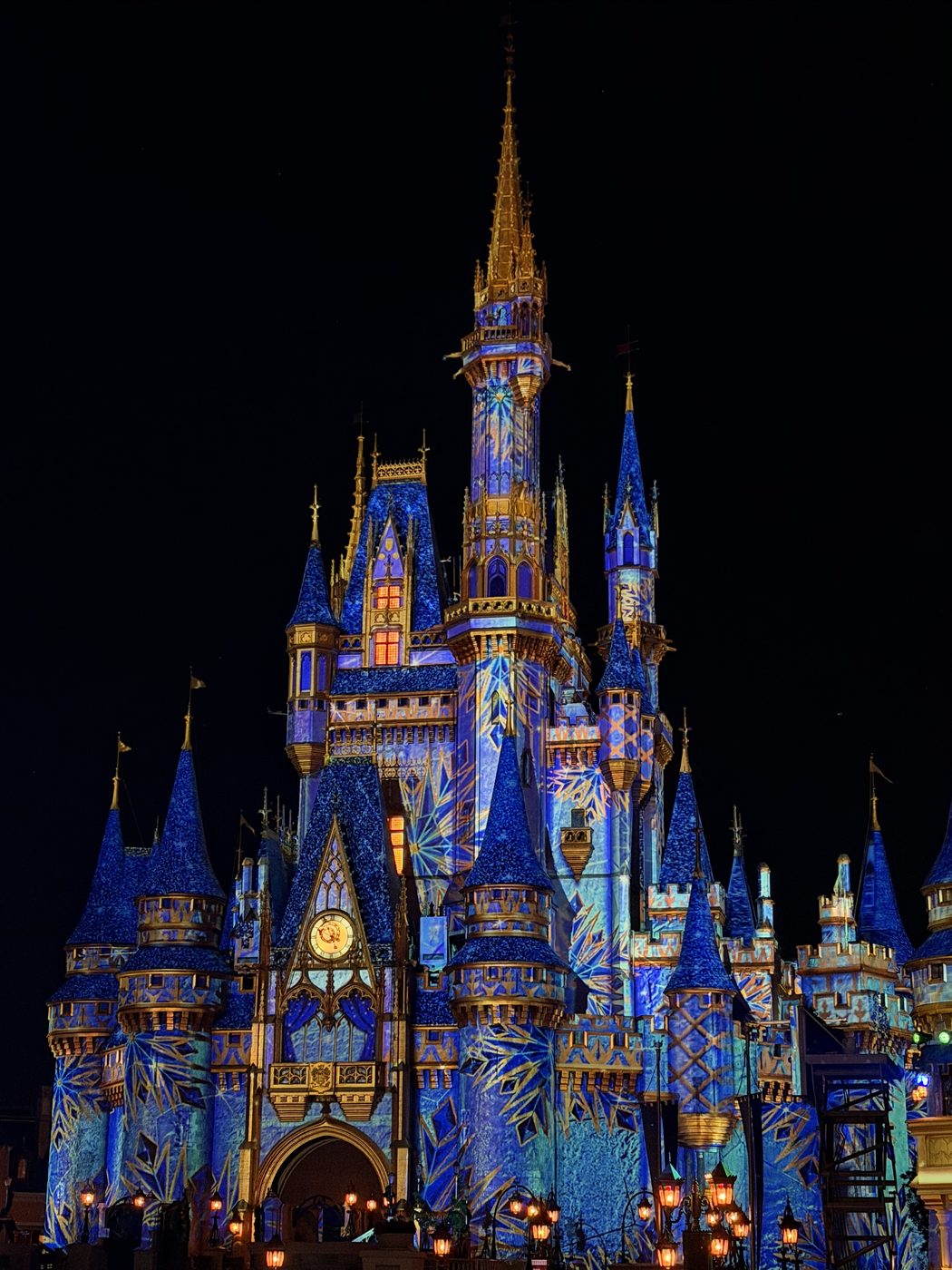 Cinderella Castle aglow at night