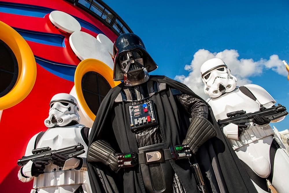 Darth Vader and stormtroopers on deck during Star Wars Day at Sea