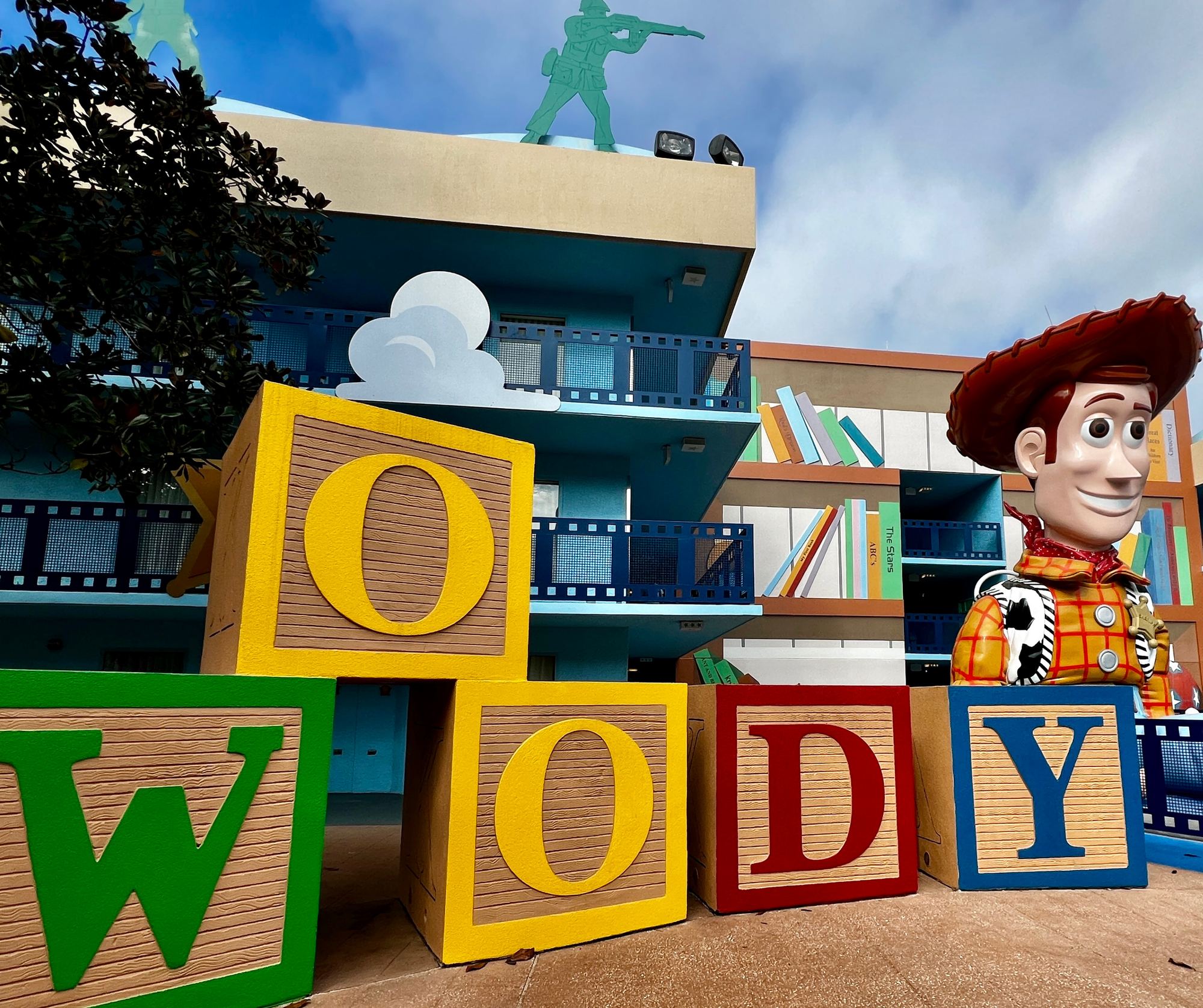Woody over the Toy Story blocks