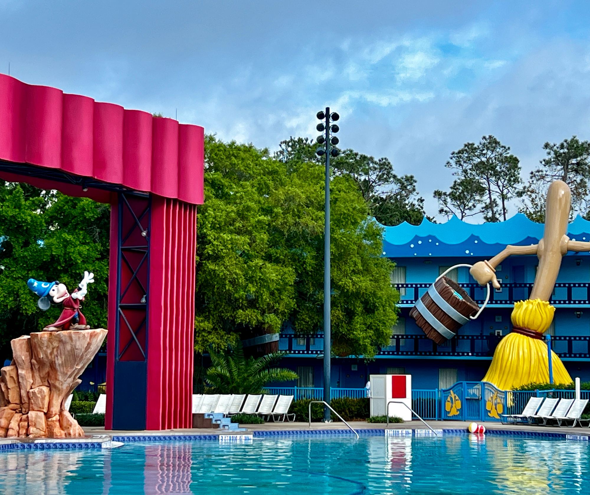 Sorcerer Mickey over the Fantasia pool