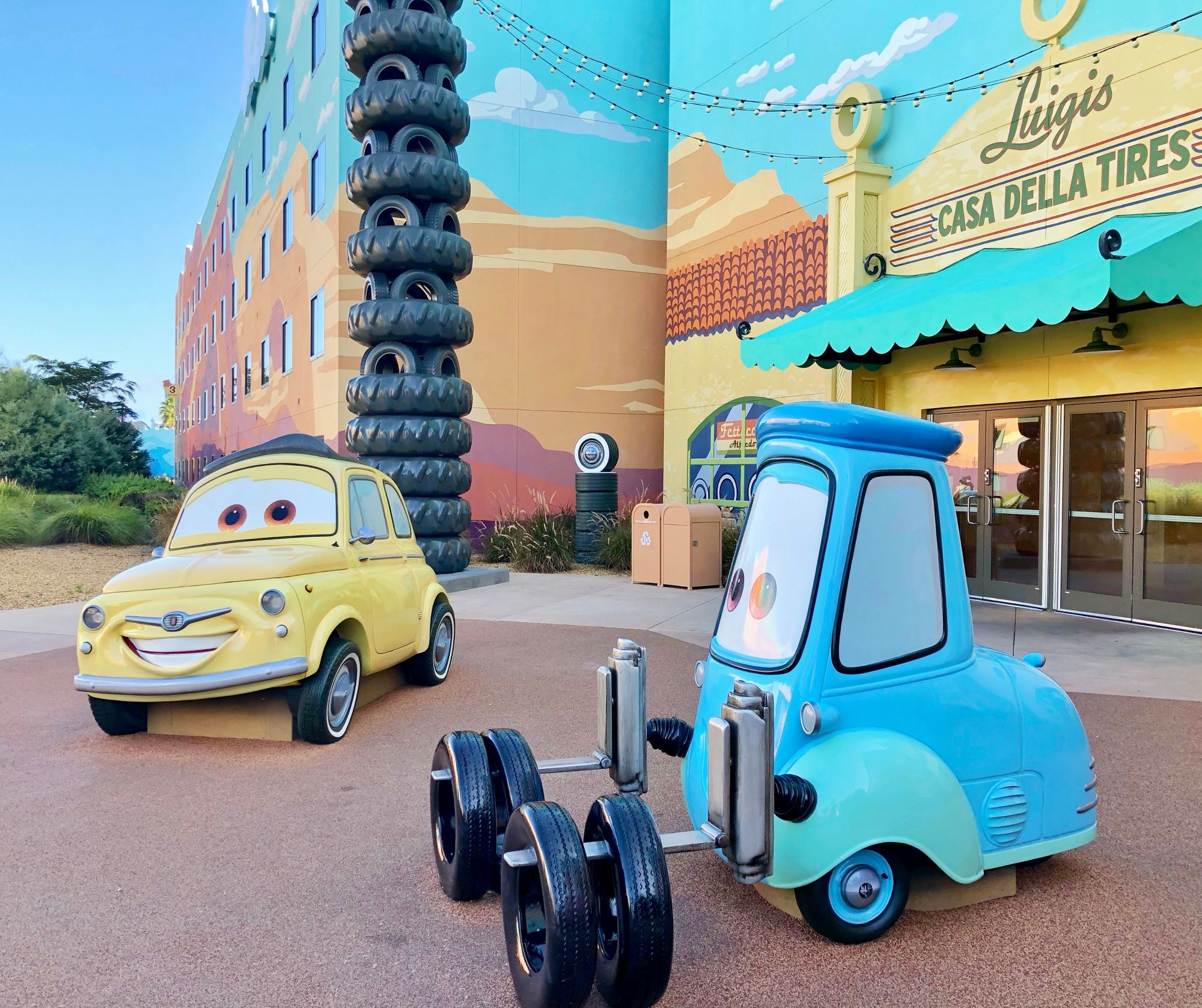 Luigi's Casa Della Tires in the Cars courtyard