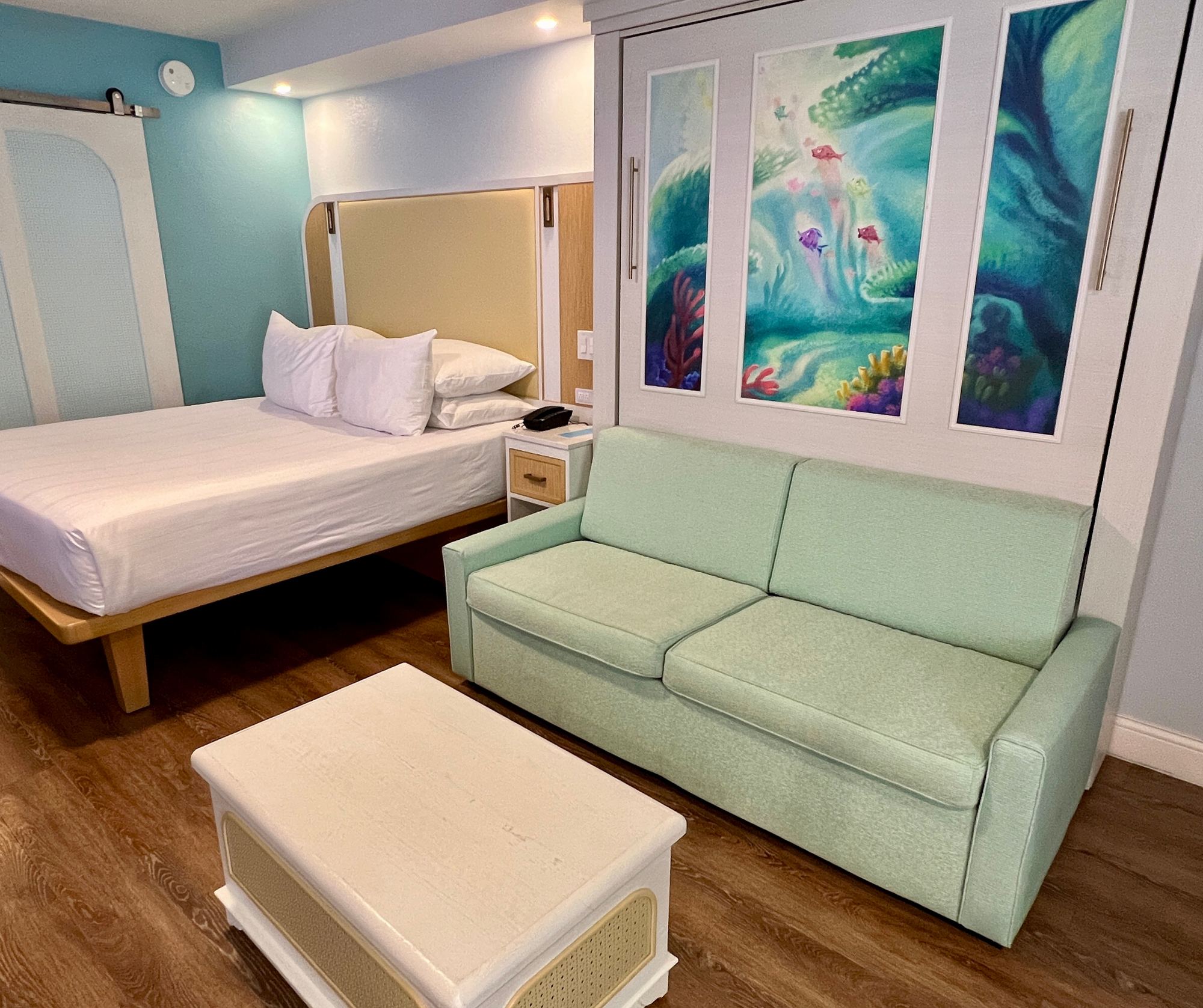 A room with the extra Murphy day-bed