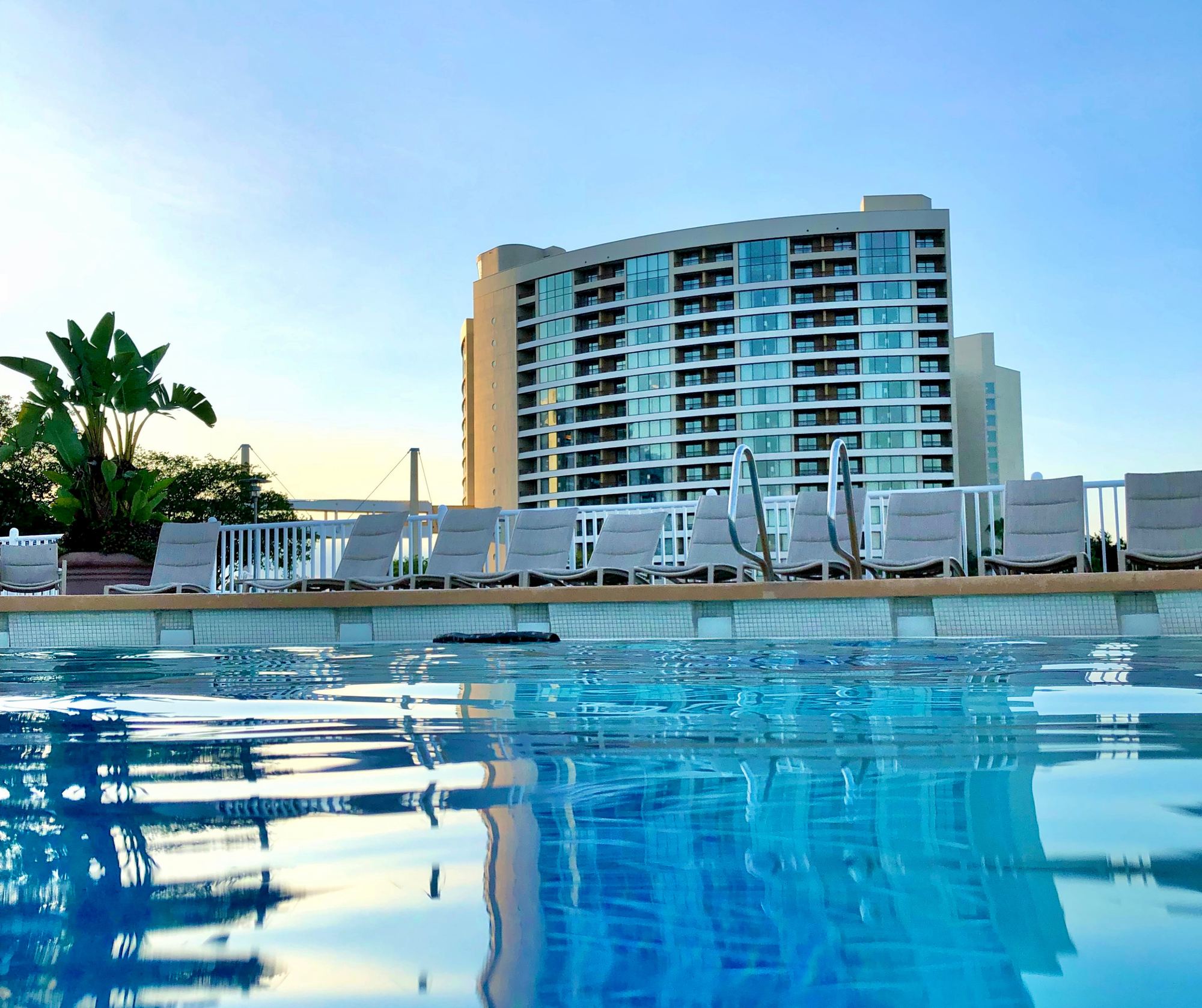 Bay Lake Tower above its pool