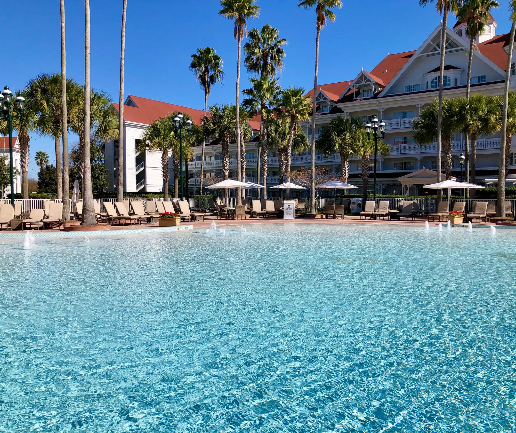 The courtyard pool at the Grand Floridian