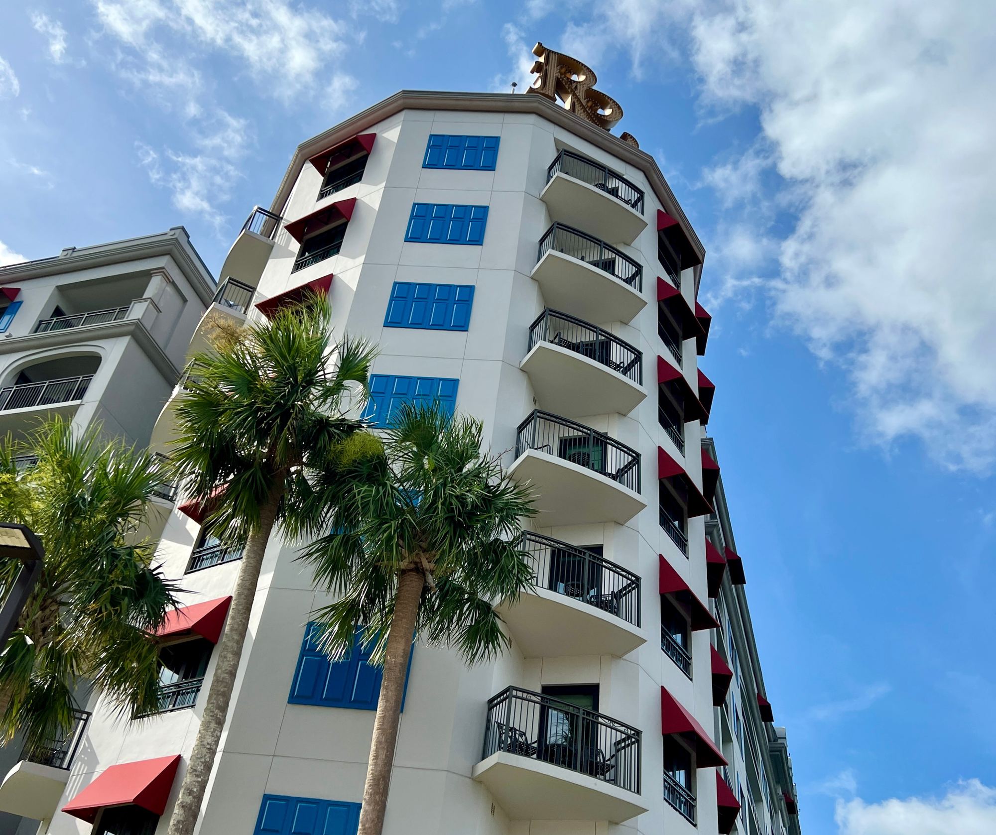 The tower through the palms