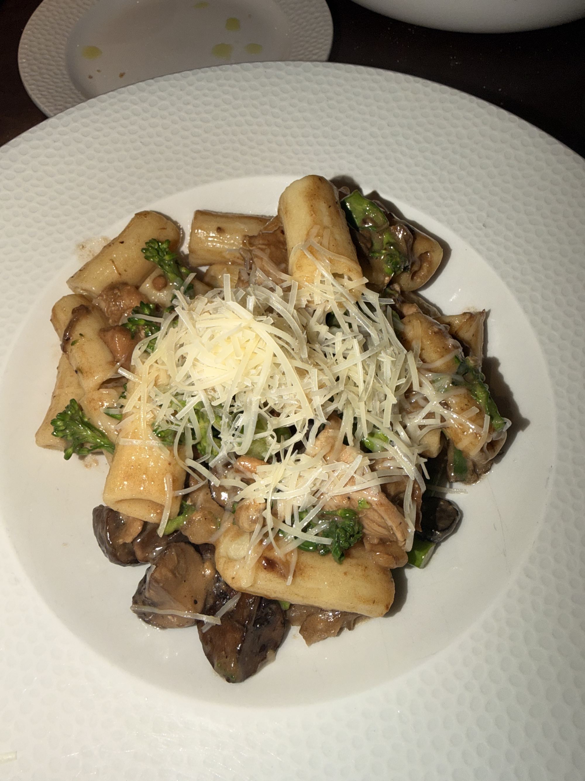 Rigatoni and mushrooms at Topolino's Terrace