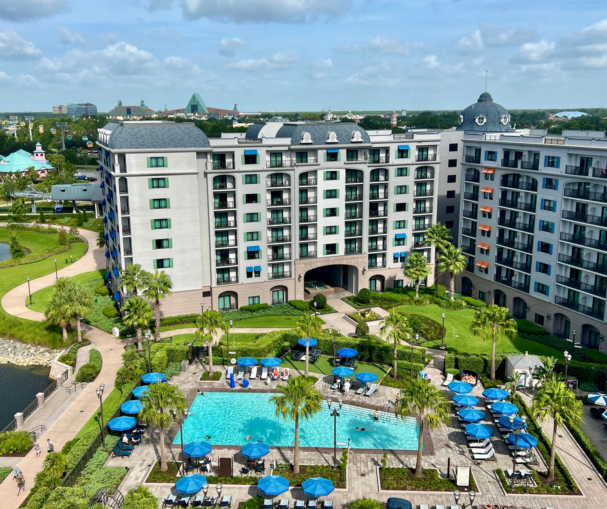 The Riviera pool from the tower