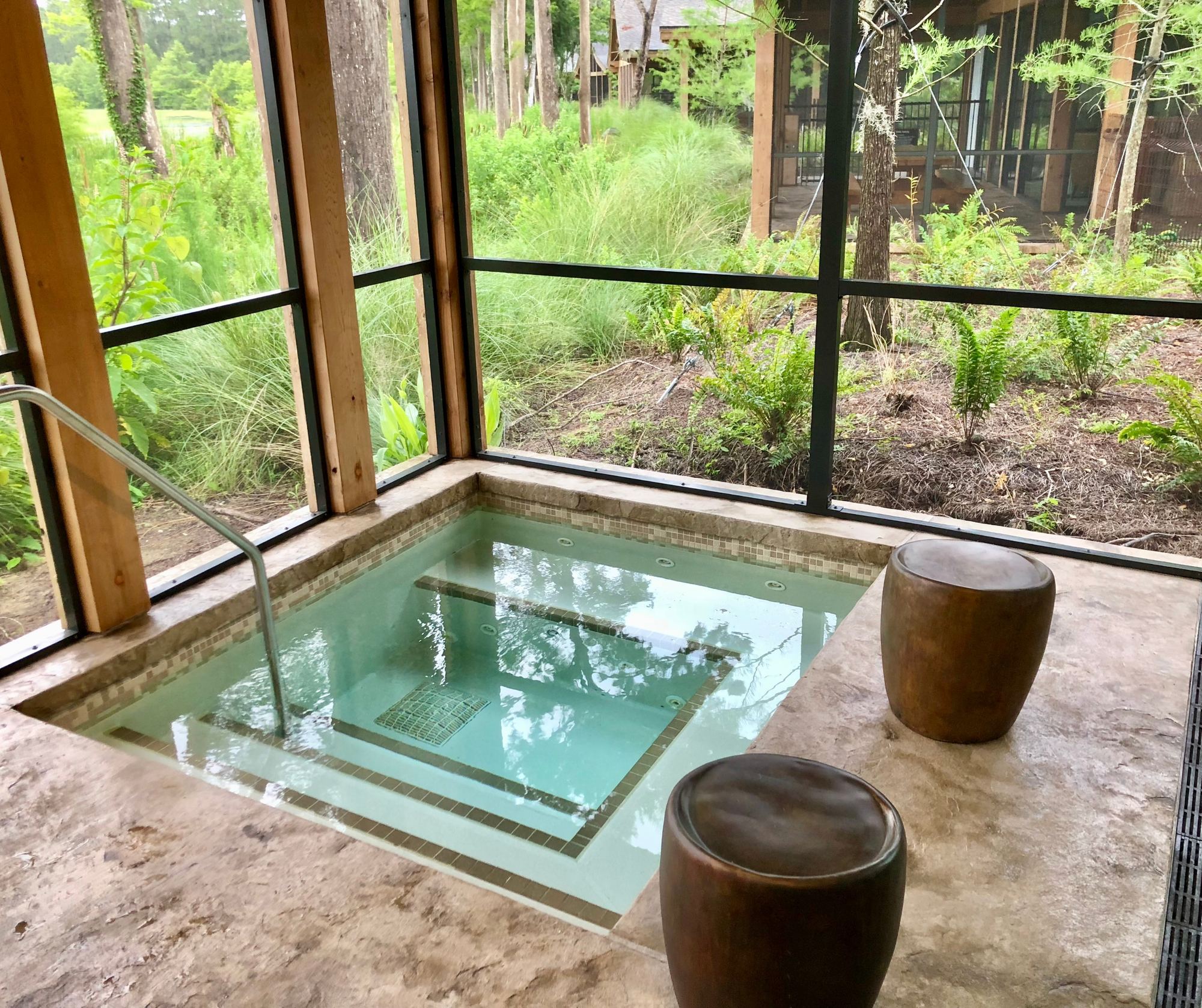 The private plunge pool in a Cascade Cabin