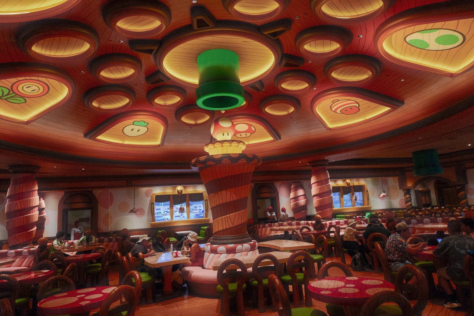 Under the mushroom canopy at Toadstool Cafe