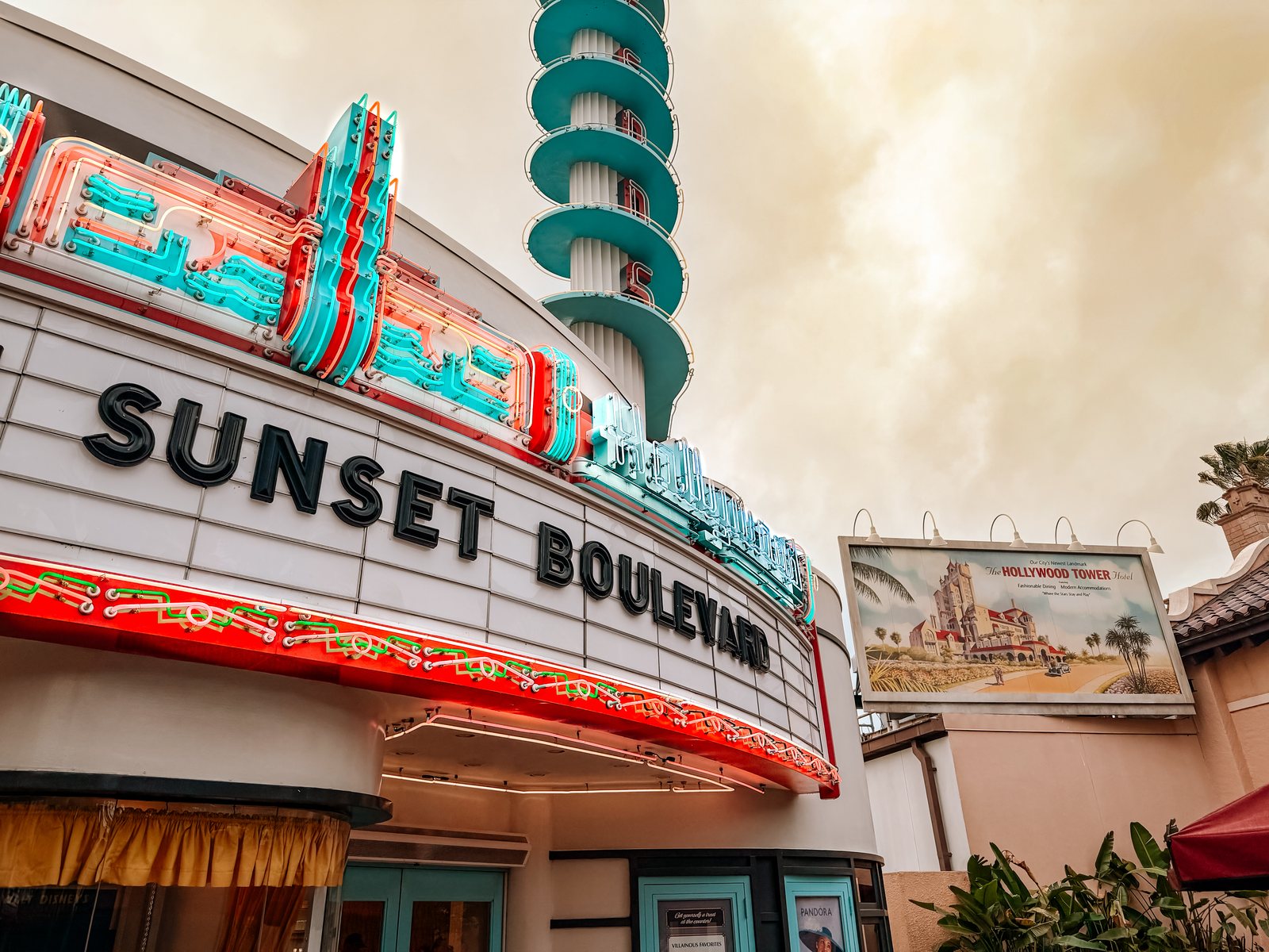 The neon glow of Sunset Boulevard